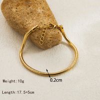 Simple Style Solid Color Stainless Steel Plating 18k Gold Plated Bracelets sku image 5
