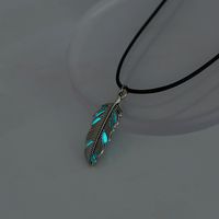 Copper Casual Luminous Enamel Hollow Out Heart Shape Flower Butterfly Pendant Necklace sku image 1