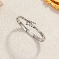 304 Stainless Steel 18K Gold Plated Simple Style Classic Style Commute Solid Color Bangle sku image 2