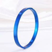 Simple Style Solid Color 304 Stainless Steel 18K Gold Plated Bangle In Bulk sku image 11