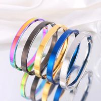 Simple Style Solid Color 304 Stainless Steel 18K Gold Plated Bangle In Bulk main image 2