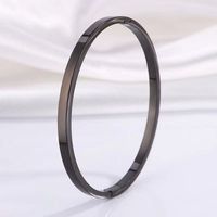 Simple Style Solid Color 304 Stainless Steel 18K Gold Plated Bangle In Bulk sku image 4