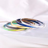 Simple Style Solid Color 304 Stainless Steel 18K Gold Plated Bangle In Bulk main image 7