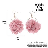 1 Paire Mode Fleur Chiffon Placage Femmes Boucles D'oreilles main image 2