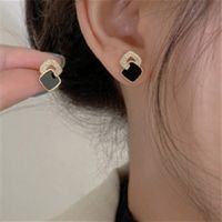 1 Pair Fashion Heart Shape Flower Bow Knot Copper Inlay Artificial Pearls Zircon Earrings sku image 14