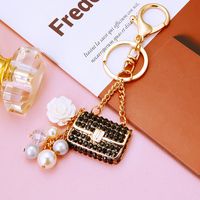 Elegant Korean Style Bag Metal Inlay Rhinestones Women's Bag Pendant Keychain sku image 91