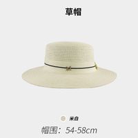 Women's Vacation Color Block Flat Eaves Straw Hat sku image 5