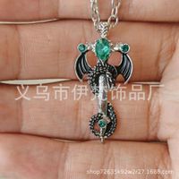 Hip-hop Cross Dragon Alloy Plating Inlay Artificial Gemstones Unisex Pendant Necklace sku image 3