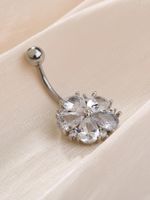 1 Piece Belly Rings Sexy Flower 304 Stainless Steel Copper Diamond Rhinestones main image 7