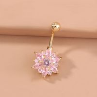 1 Piece Belly Rings Sexy Flower 304 Stainless Steel Copper Diamond Rhinestones main image 11