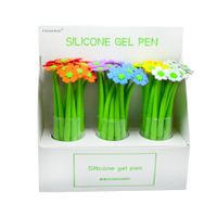 Cartoon Clover Sunflower Silicone Gel Pen Creative Leaf Soft Glue Gel Pen sku image 2