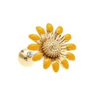 Pastoral Sunflower Oil Drop Ear Bone Studs Retro Flower Small Earrings sku image 11