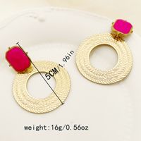 1 Pair Casual Sweet Korean Style Round Leaves Enamel 304 Stainless Steel 14K Gold Plated Drop Earrings sku image 8