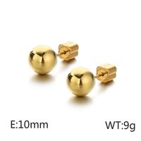 Geometric Titanium Steel No Inlaid 18K Gold Plated Earrings Ear Studs sku image 33