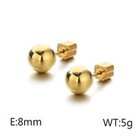 Geometric Titanium Steel No Inlaid 18K Gold Plated Earrings Ear Studs sku image 27