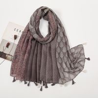Women's Sweet Flower Cotton And Linen Tassel Silk Scarves sku image 61