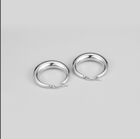 Simple Style Circle Titanium Steel Earrings Gold Plated Stainless Steel Earrings sku image 1