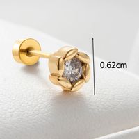 1 Piece Casual Simple Style Flower Inlay Copper Zircon Ear Studs main image 5