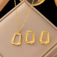 304 Stainless Steel 18K Gold Plated Retro Plating Flower Acrylic Artificial Rhinestones Resin Earrings Necklace sku image 9