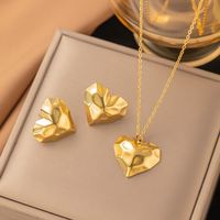304 Stainless Steel 18K Gold Plated Retro Plating Flower Acrylic Artificial Rhinestones Resin Earrings Necklace sku image 6