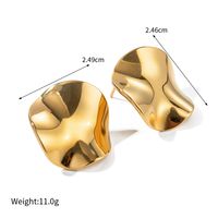 1 Pair Simple Style Quadrilateral Circle Heart Shape Polishing Plating 304 Stainless Steel 18K Gold Plated Ear Studs sku image 11