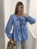 Women's Blouse Long Sleeve Blouses Simple Style Solid Color main image 9