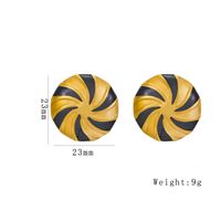 1 Pair Casual Simple Style Round Spiral Stripe Enamel Plating 304 Stainless Steel 18K Gold Plated Ear Studs main image 2