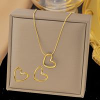304 Stainless Steel 18K Gold Plated Retro Plating Flower Acrylic Artificial Rhinestones Resin Earrings Necklace sku image 3
