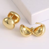 1 Par Elegante Forma De Corazón Enchapado Cobre Chapados en oro de 18k Pendientes De Gota main image 5