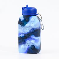Cute Multicolor Stripe Silica Gel Water Bottles 1 Piece sku image 1