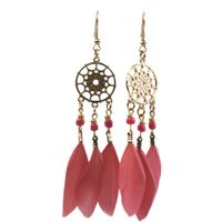Wholesale Jewelry Classic Style Leaf Feather Patchwork Drop Earrings sku image 18