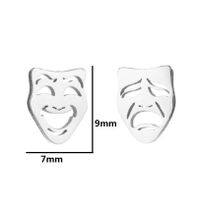 1 Pair Retro Emoji Face Titanium Steel Ear Studs main image 5