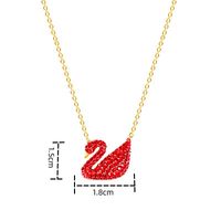 Elegant Luxurious Swan Copper Inlay Zircon 18k Gold Plated Rose Gold Plated Silver Plated Pendant Necklace sku image 5