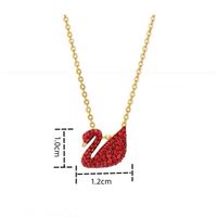 Elegant Luxurious Swan Copper Inlay Zircon 18k Gold Plated Rose Gold Plated Silver Plated Pendant Necklace sku image 6