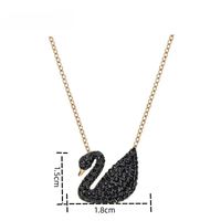 Elegant Luxurious Swan Copper Inlay Zircon 18k Gold Plated Rose Gold Plated Silver Plated Pendant Necklace sku image 1