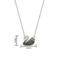 Elegant Luxurious Swan Copper Inlay Zircon 18k Gold Plated Rose Gold Plated Silver Plated Pendant Necklace sku image 12