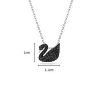 Elegant Luxurious Swan Copper Inlay Zircon 18k Gold Plated Rose Gold Plated Silver Plated Pendant Necklace sku image 4