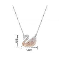 Elegant Luxurious Swan Copper Inlay Zircon 18k Gold Plated Rose Gold Plated Silver Plated Pendant Necklace sku image 13