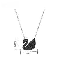 Elegant Luxurious Swan Copper Inlay Zircon 18k Gold Plated Rose Gold Plated Silver Plated Pendant Necklace sku image 3