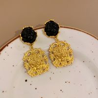 1 Paire Style Vintage Fleur Le Cuivre Placage Incruster Pierres Précieuses Artificielles Strass Boucles D'oreilles sku image 47