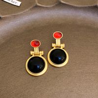 1 Pair Vintage Style Flower Copper Plating Inlay Artificial Gemstones Rhinestones Ear Studs sku image 14