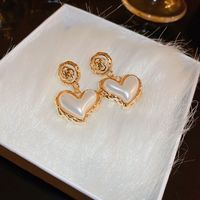 1 Pair Elegant Square Heart Shape Bow Knot Copper Plating Inlay Rhinestones Pearl Drop Earrings Ear Studs sku image 27