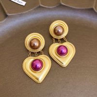 1 Pair Vintage Style Flower Copper Plating Inlay Artificial Gemstones Rhinestones Ear Studs sku image 38