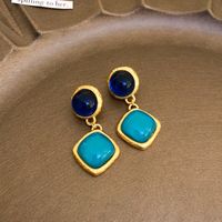 1 Pair Vintage Style Flower Copper Plating Inlay Artificial Gemstones Rhinestones Ear Studs sku image 27