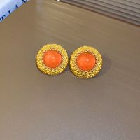 1 Pair Vintage Style Flower Copper Plating Inlay Artificial Gemstones Rhinestones Ear Studs sku image 11