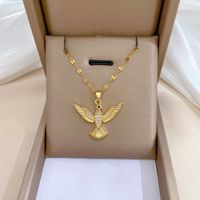 Titan Stahl Kupfer Pendeln Überzug Inlay Vogel Künstliche Edelsteine Halskette Mit Anhänger sku image 1