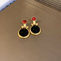 1 Pair Vintage Style Flower Copper Plating Inlay Artificial Gemstones Rhinestones Ear Studs sku image 12