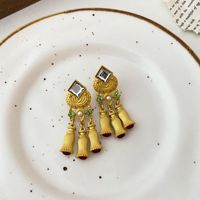 1 Pair Vintage Style Flower Copper Plating Inlay Artificial Gemstones Rhinestones Ear Studs sku image 53
