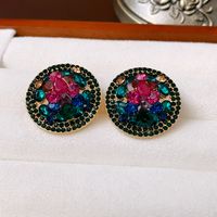 1 Pair Vintage Style Water Droplets Plating Inlay Alloy Glass Drop Earrings sku image 4