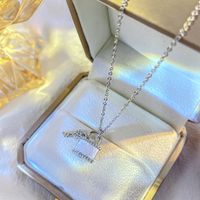 Fashion Letter Universe Titanium Steel Rhinestones Pendant Necklace sku image 54